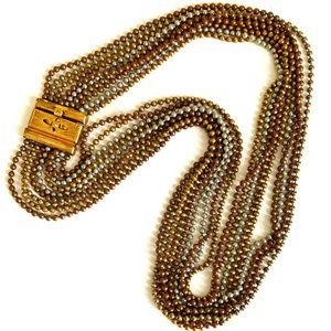 Antique ball chain necklace with fancy clasp